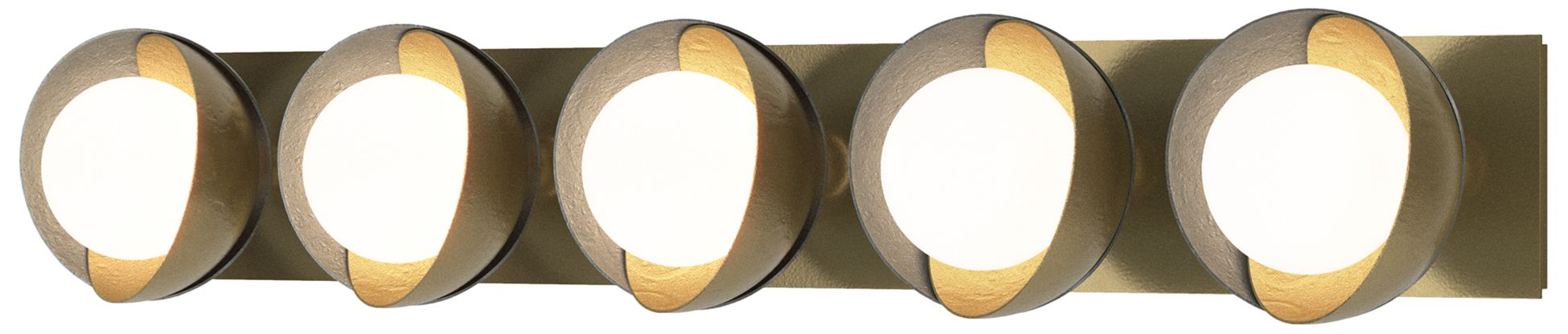 Brooklyn 5-Light Sconce Modern Brass Platinum Opal Glass Made to Order