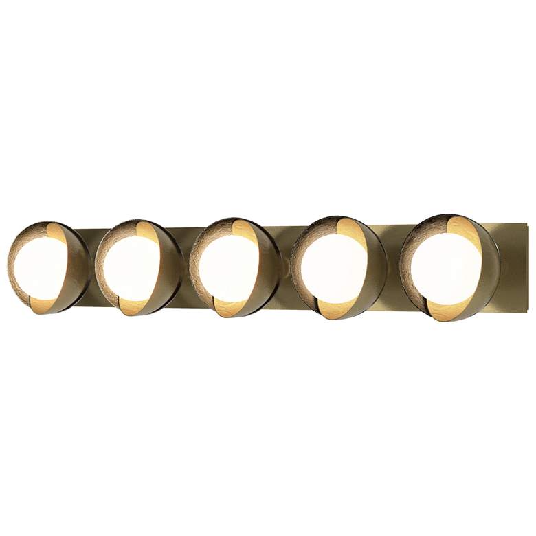 Image 1 Brooklyn 5-Light Sconce - Modern Brass - Sterling - Opal Glass