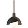 Brooklyn 9.4" Wide Black Accented Bronze Mini Pendant With Double Shad