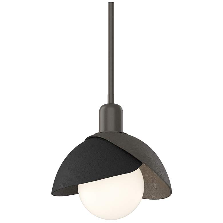 Image 1 Brooklyn 9.4" Wide Black Accented Dark Smoke Mini Pendant With Double
