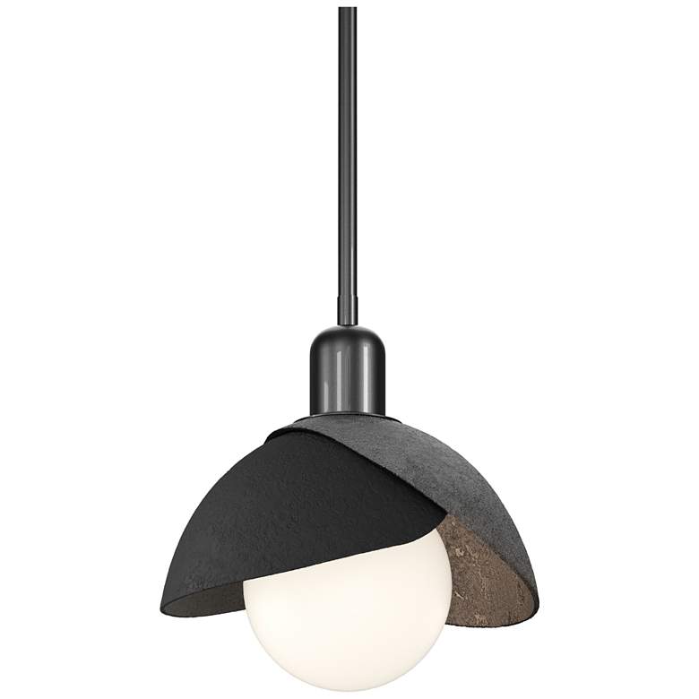 Image 1 Brooklyn 9.4" Wide Black Accented Ink Mini Pendant With Double Shade