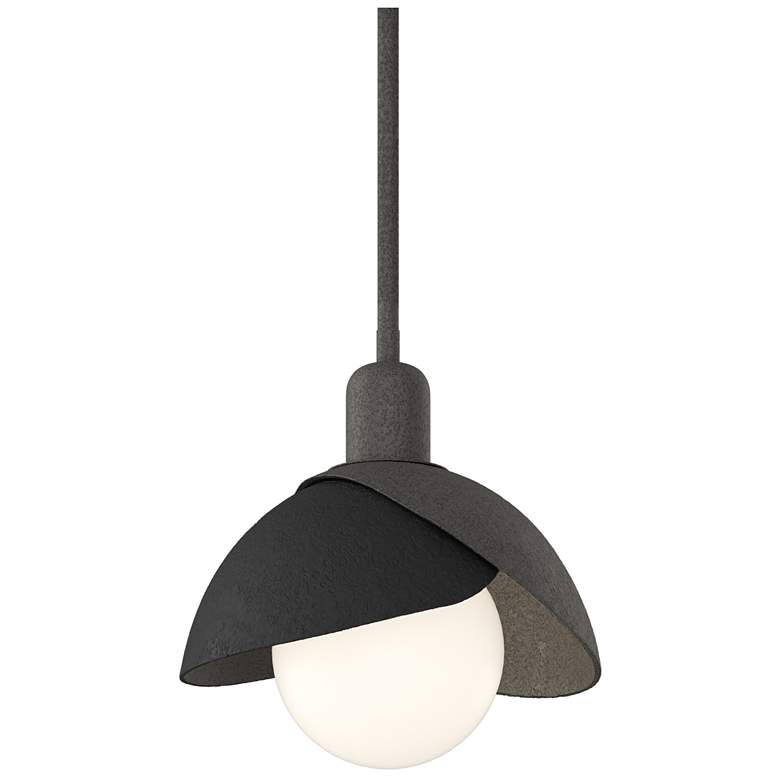 Image 1 Brooklyn 9.4" Wide Black Accented Natural Iron Mini Pendant w/ Double