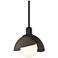 Brooklyn 9.4" Wide Bronze Accented Black Mini Pendant With Double Shad