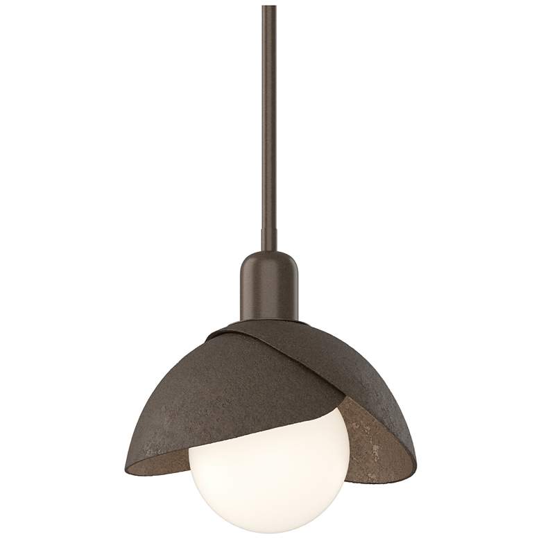 Image 1 Brooklyn 9.4" Wide Bronze Accented Bronze Mini Pendant With Double Sha