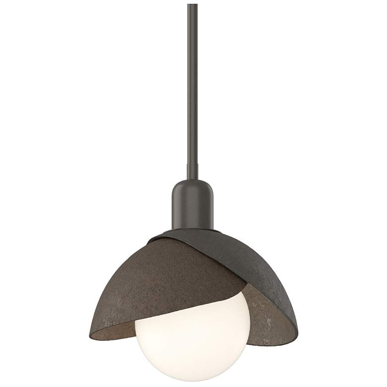 Image 1 Brooklyn 9.4" Wide Bronze Accented Dark Smoke Mini Pendant w/ Double S