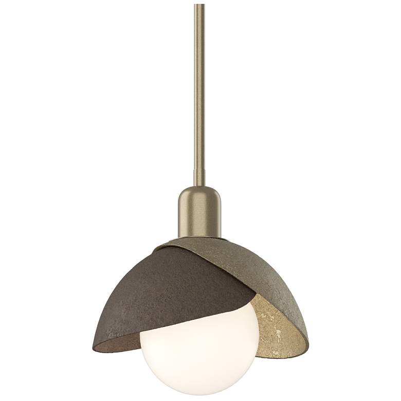 Image 1 Brooklyn 9.4" Wide Bronze Accented Soft Gold Mini Pendant With Double
