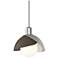 Brooklyn 9.4" Wide Bronze Accented Sterling Mini Pendant With Double S