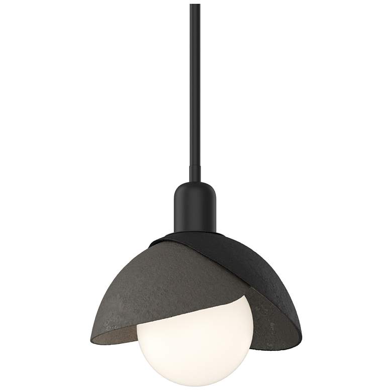 Image 1 Brooklyn 9.4" Wide Dark Smoke Accented Black Mini Pendant With Double