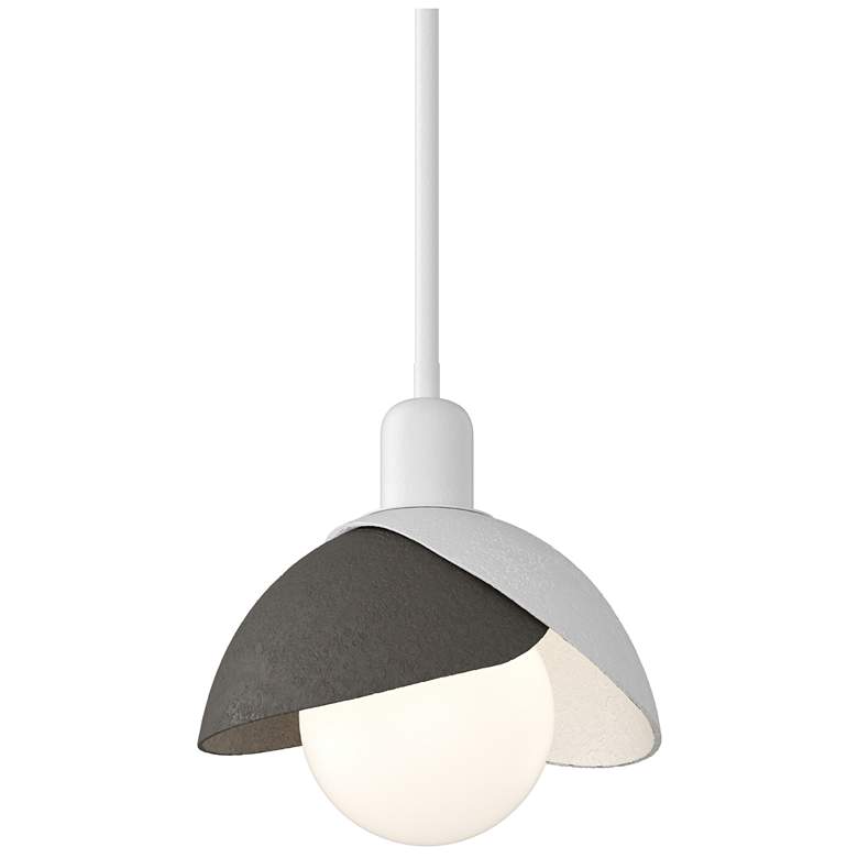 Image 1 Brooklyn 9.4" Wide Dark Smoke Accented White Mini Pendant With Double