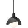 Brooklyn 9.4" Wide Ink Accented Black Mini Pendant With Double Shade