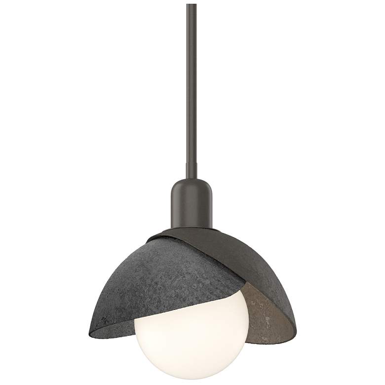 Image 1 Brooklyn 9.4" Wide Ink Accented Dark Smoke Mini Pendant With Double Sh