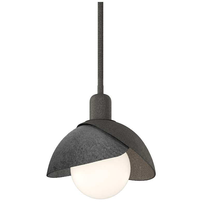 Image 1 Brooklyn 9.4" Wide Ink Accented Natural Iron Mini Pendant With Double