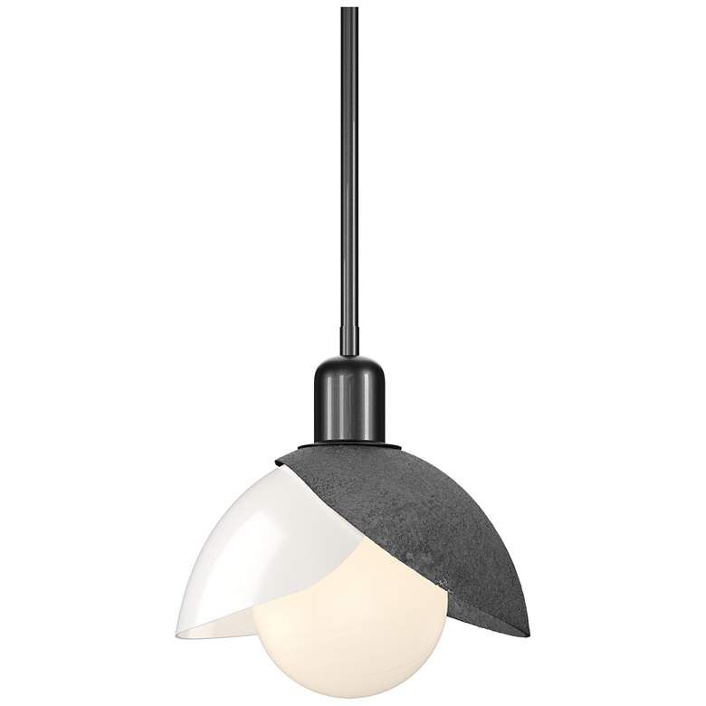 Image 1 Brooklyn 9.4" Wide Ink Mini Pendant With Double White Art Glass Shade