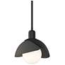 Brooklyn 9.4" Wide Natural Iron Accented Black Mini Pendant w/ Double 