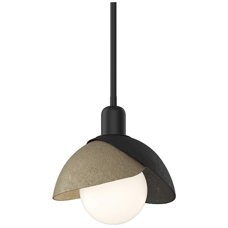 Image 1 Brooklyn 9.4" Wide Soft Gold Accented Black Mini Pendant With Double S
