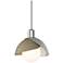 Brooklyn 9.4" Wide Soft Gold Accented Sterling Mini Pendant w/ Double