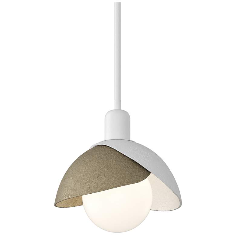 Image 1 Brooklyn 9.4" Wide Soft Gold Accented White Mini Pendant With Double S