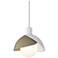 Brooklyn 9.4" Wide Soft Gold Accented White Mini Pendant With Double S