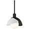 Brooklyn 9.4" Wide White Accented Black Mini Pendant With Double Shade