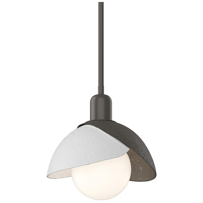 Image 1 Brooklyn 9.4" Wide White Accented Dark Smoke Mini Pendant With Double