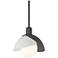 Brooklyn 9.4" Wide White Accented Natural Iron Mini Pendant w/ Double 