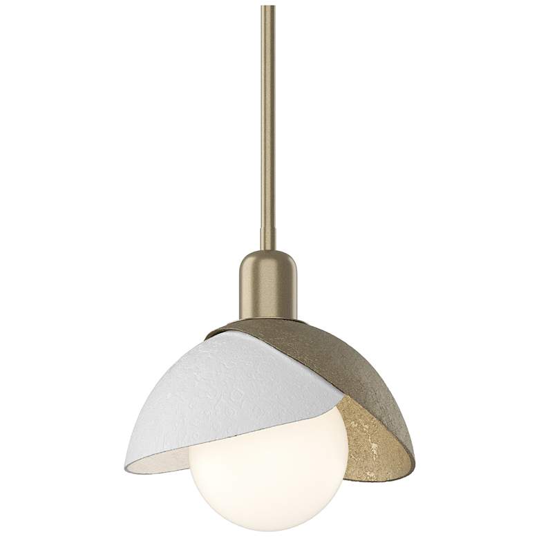 Image 1 Brooklyn 9.4" Wide White Accented Soft Gold Mini Pendant With Double S