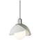 Brooklyn 9.4" Wide White Accented Sterling Mini Pendant With Double Sh
