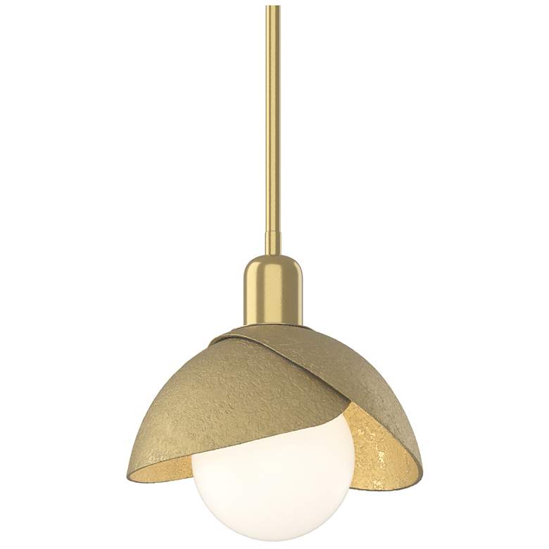 Image 1 Brooklyn 9.4"W Brass Mini Pendant w/ Double Shade