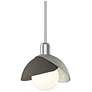 Brooklyn 9.4"W Dark Smoke Accented Sterling Mini Pendant w/ Double Sha