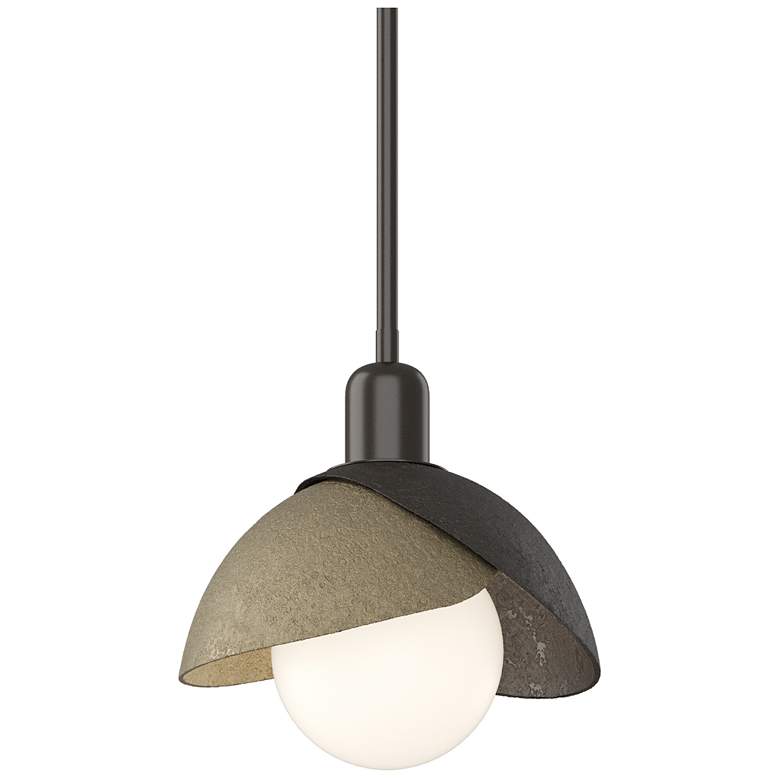 Image 1 Brooklyn 9.4"W Gold Accented Oil Rubbed Bronze Mini Pendant w/ Double