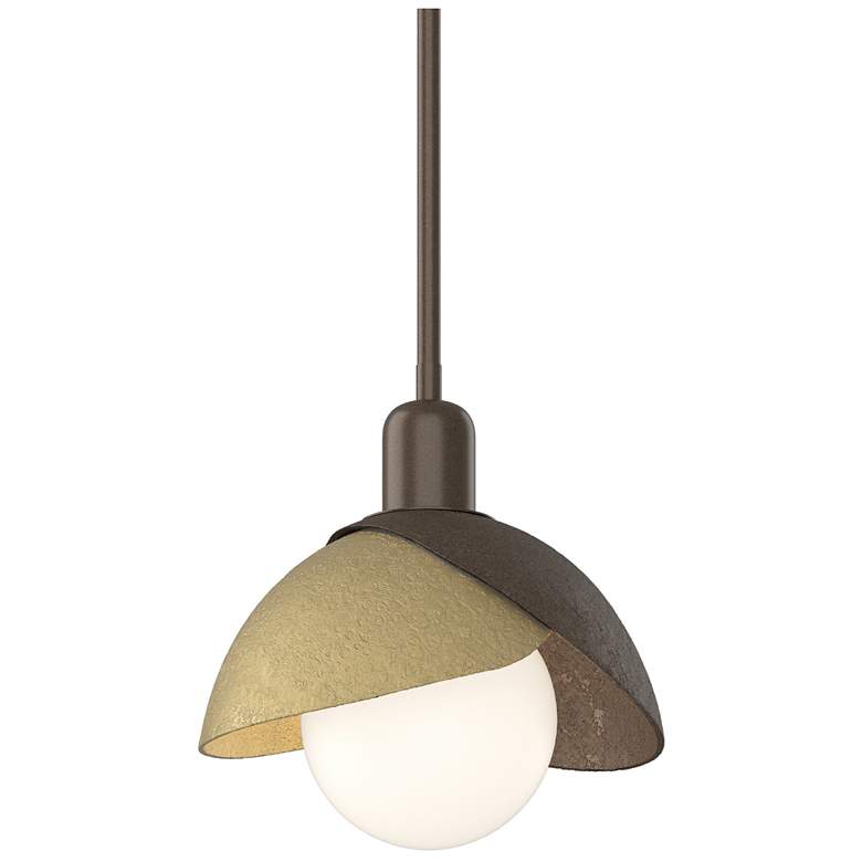 Image 1 Brooklyn 9.4"W Modern Brass Accented Bronze Mini Pendant w/ Double Sha
