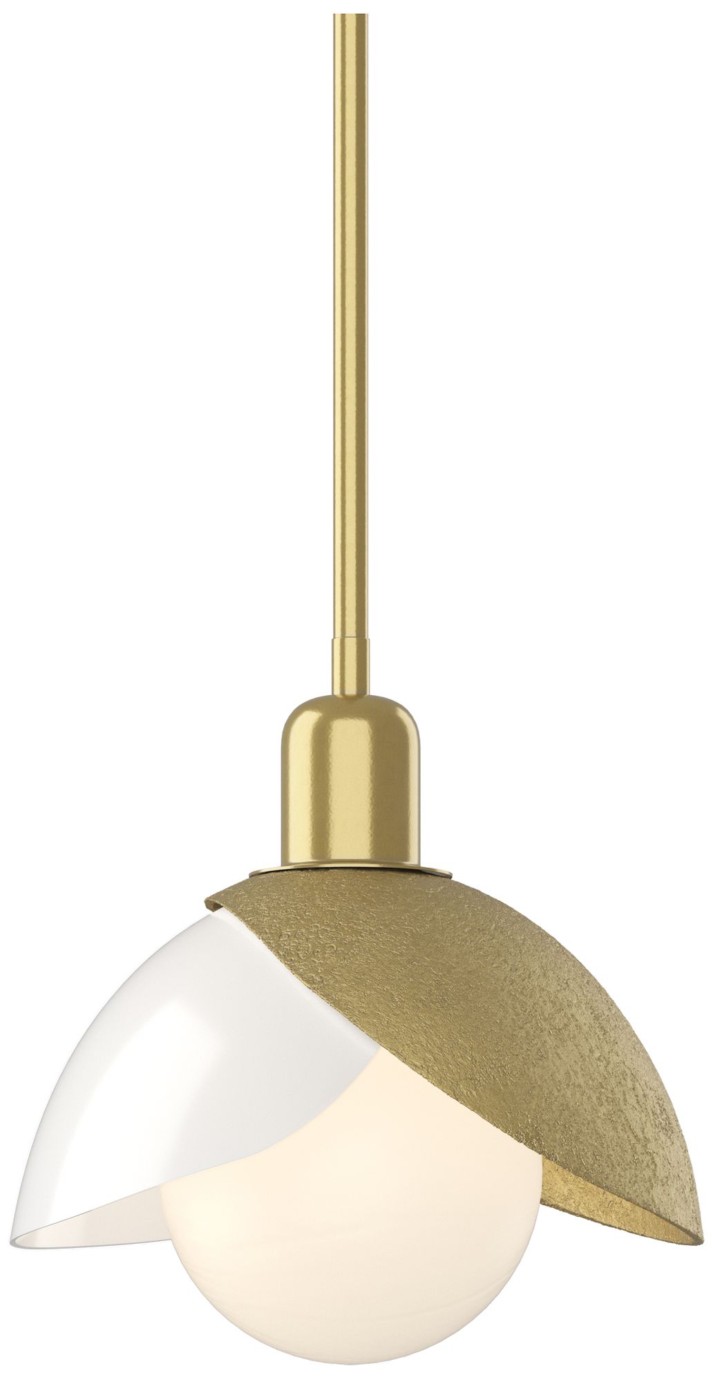 Brooklyn 9.4"W Modern Brass Mini Pendant w/ Double White Art Made to O