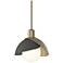Brooklyn 9.4"W Natural Iron Accented Soft Gold Mini Pendant w/ Double