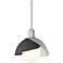 Brooklyn 9.4"W Oiled Bronze Accented Platinum Mini Pendant w/ Double S