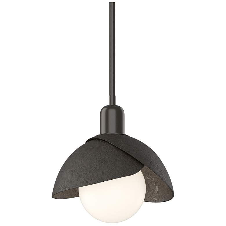 Image 1 Brooklyn 9.4"W Oiled Bronze Double Shade Mini Pendant