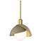 Brooklyn 9.4"W Soft Gold Accented Modern Brass Mini Pendant w/ Double