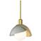 Brooklyn 9.4"W Sterling Accented Modern Brass Mini Pendant w/ Double S