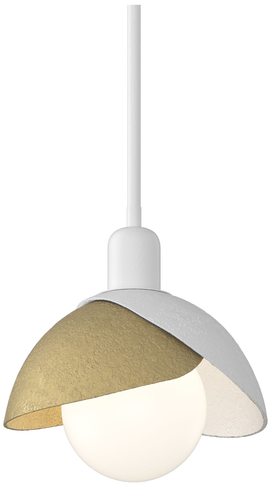 Brooklyn 9.4"W Modern Brass White Mini Pendant w/Double Made to Order