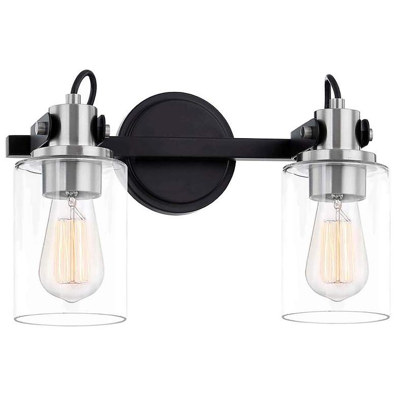 Image 1 Brooklyn 9 inch High Matte  Black Nickel 2-Light Wall Sconce