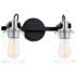 Brooklyn 9" High Matte  Black Nickel 2-Light Wall Sconce