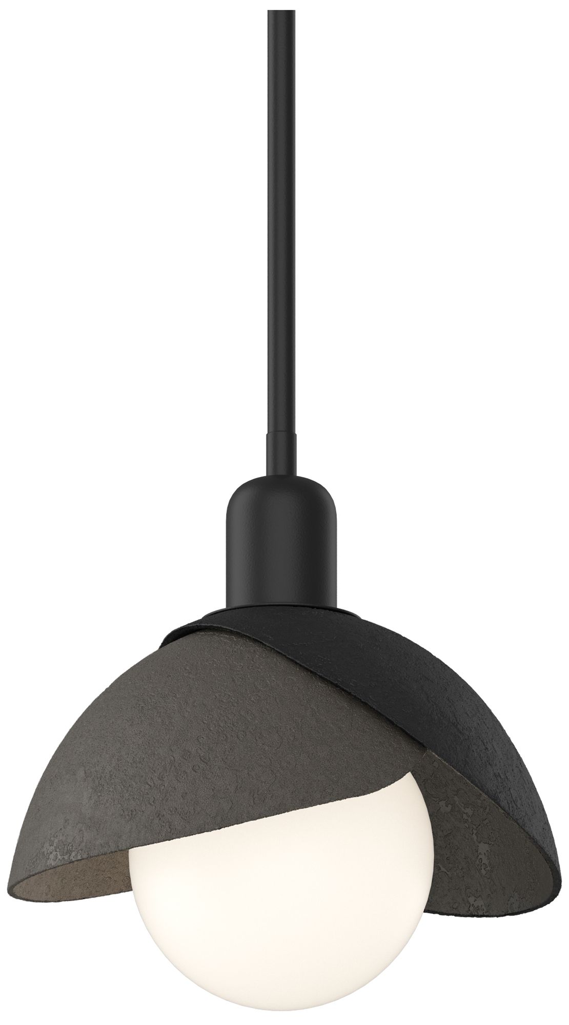 Brooklyn 9" Wide Black Mini Pendant w/ Dark Smoke