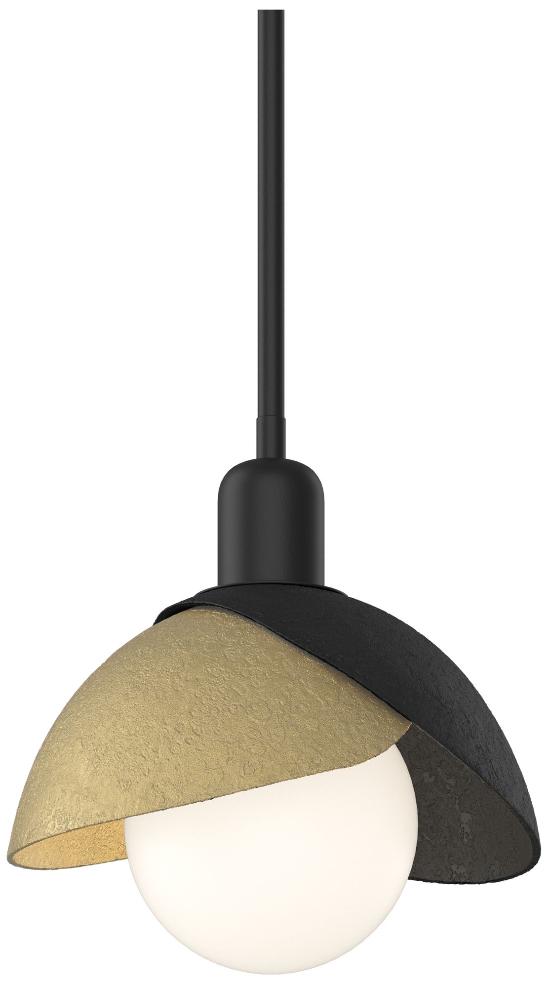 Brooklyn 9" Wide Black Mini Pendant w/ Modern Brass