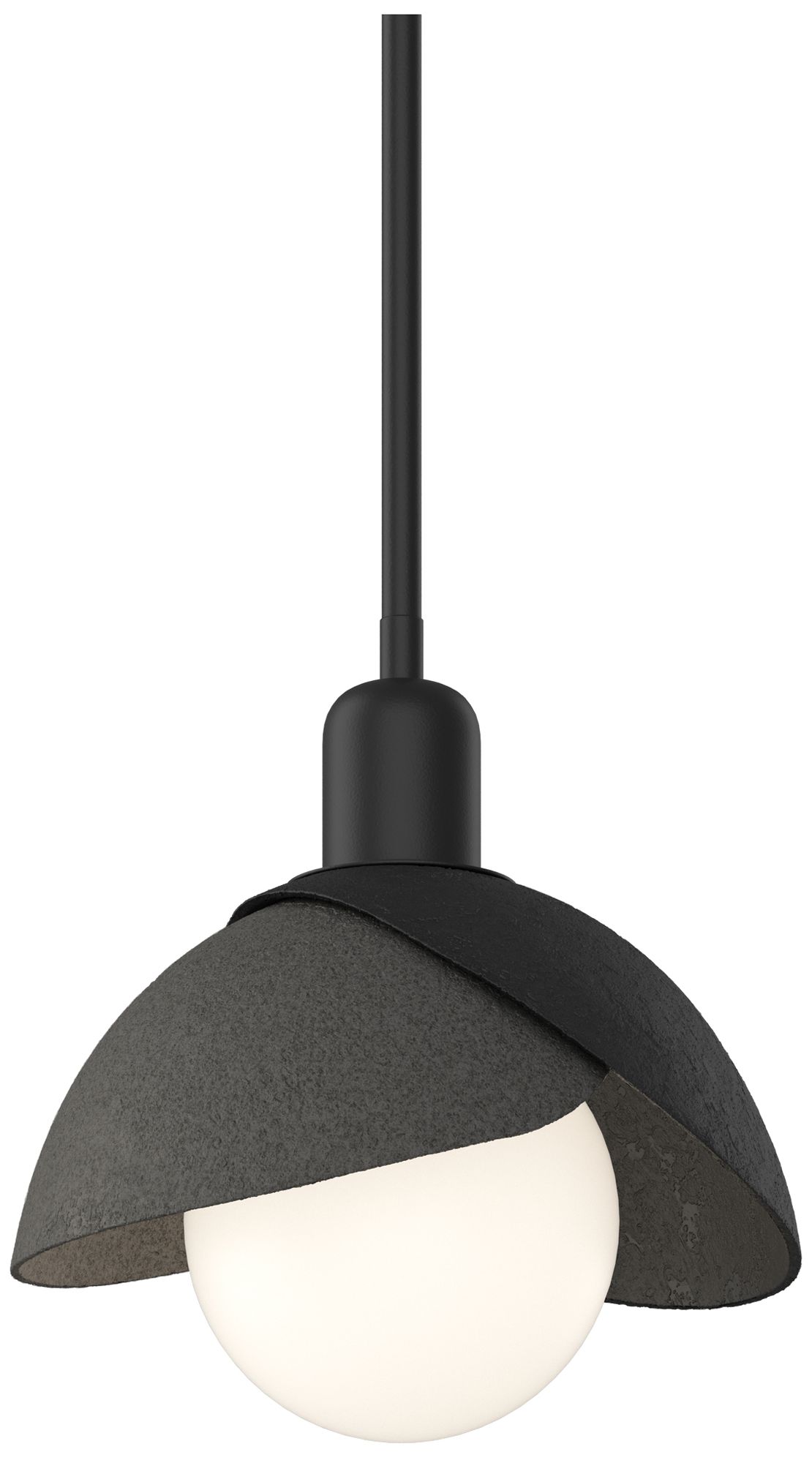 Brooklyn 9" Wide Black Mini Pendant w/ Natural Iron