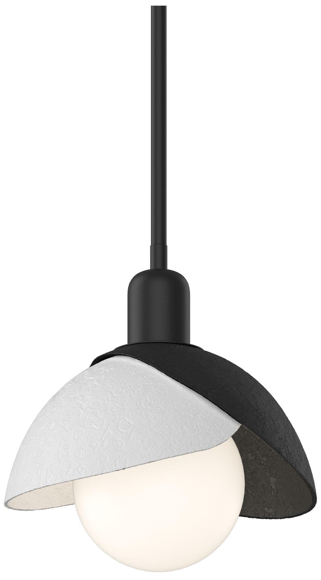 Brooklyn 9" Wide Black Mini Pendant w/ White