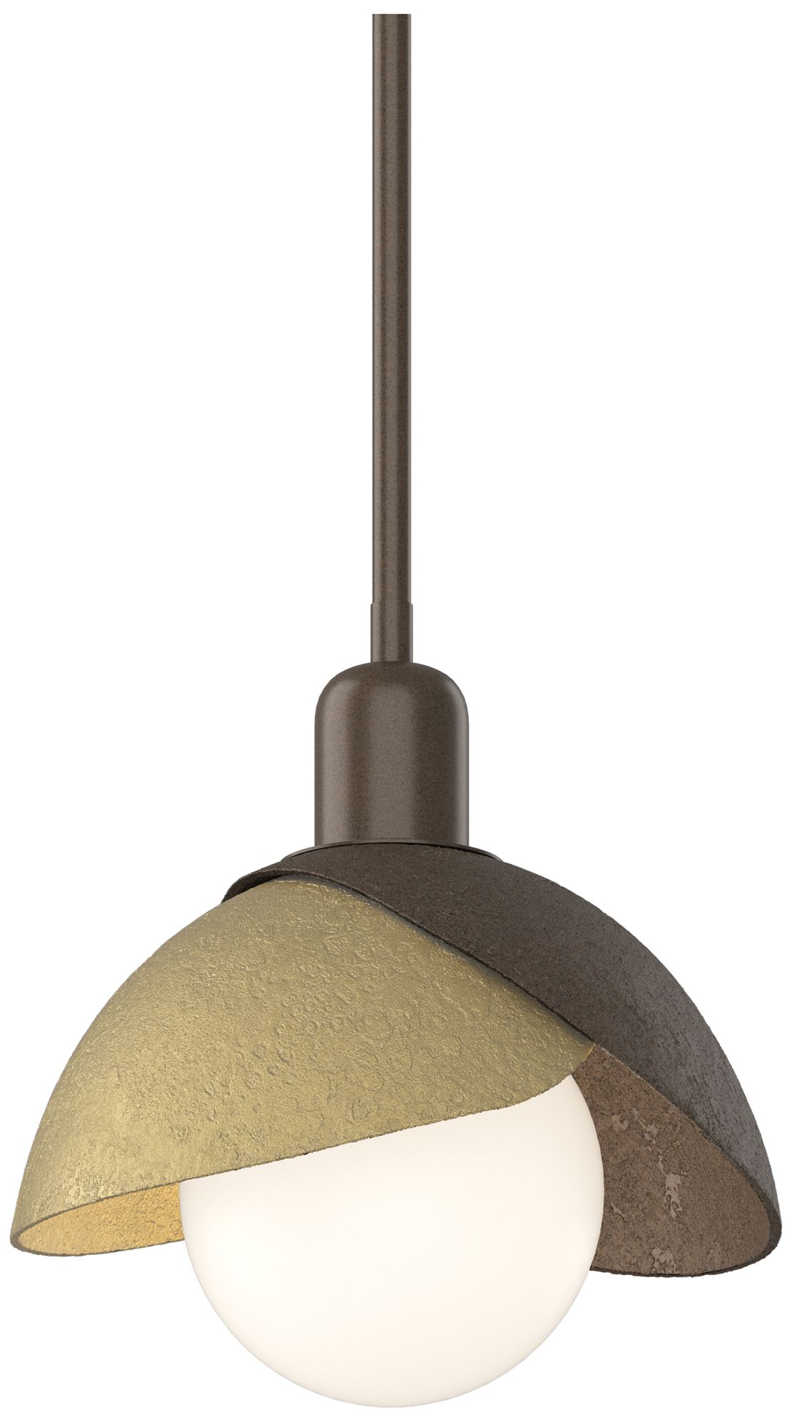 Brooklyn 9" Wide Bronze Mini Pendant w/ Modern Brass