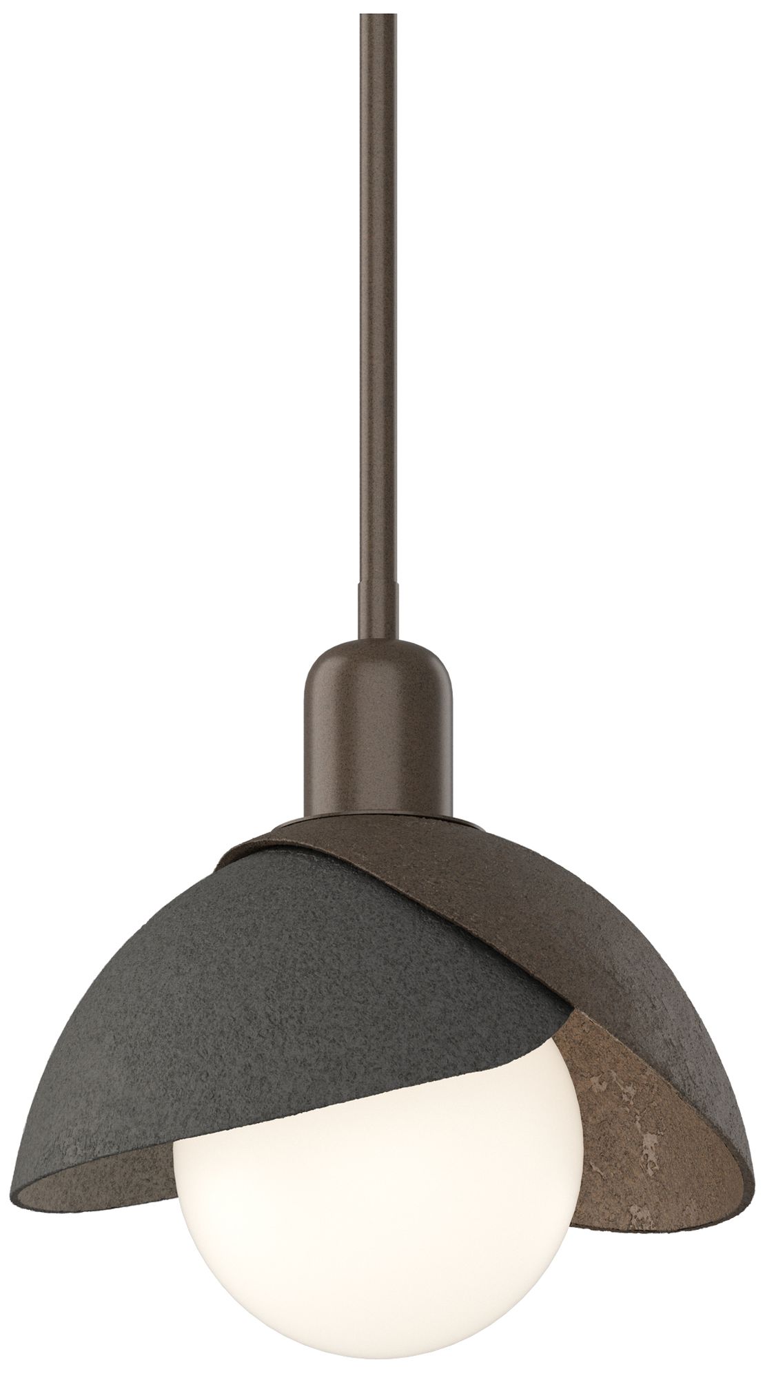 Brooklyn 9" Wide Bronze Mini Pendant w/ Natural Iron