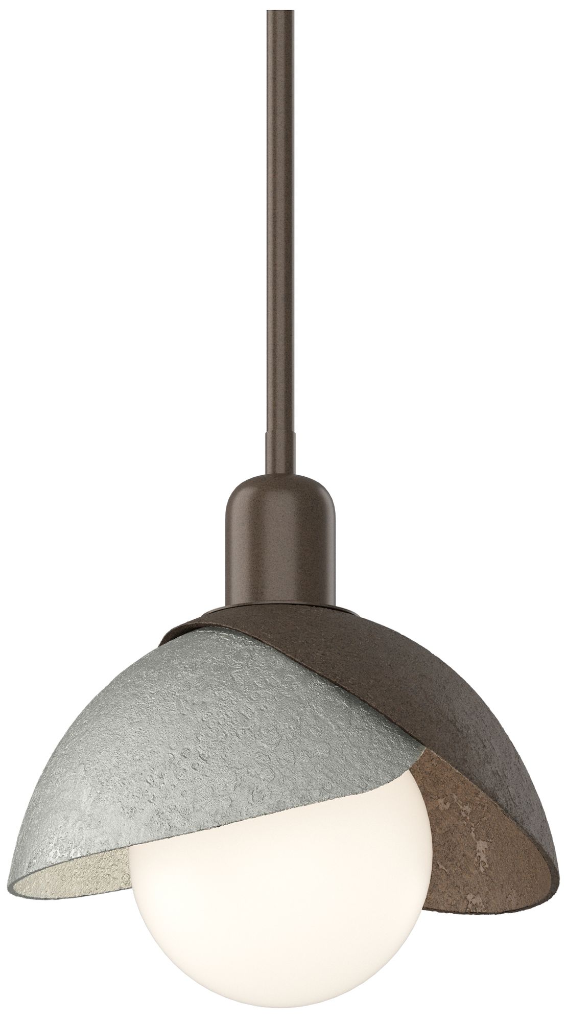 Brooklyn 9" Wide Bronze Mini Pendant w/ Sterling
