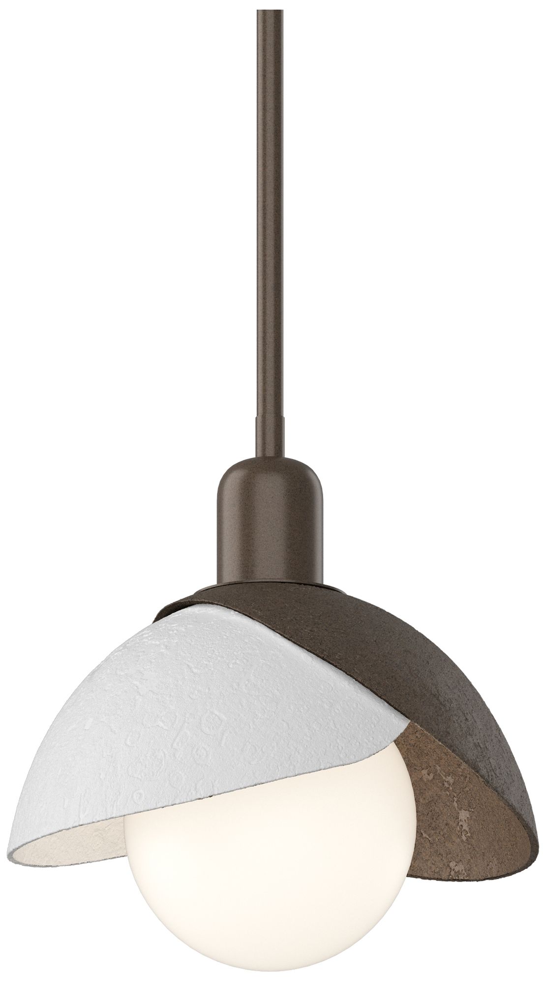 Brooklyn 9" Wide Bronze Mini Pendant w/ White