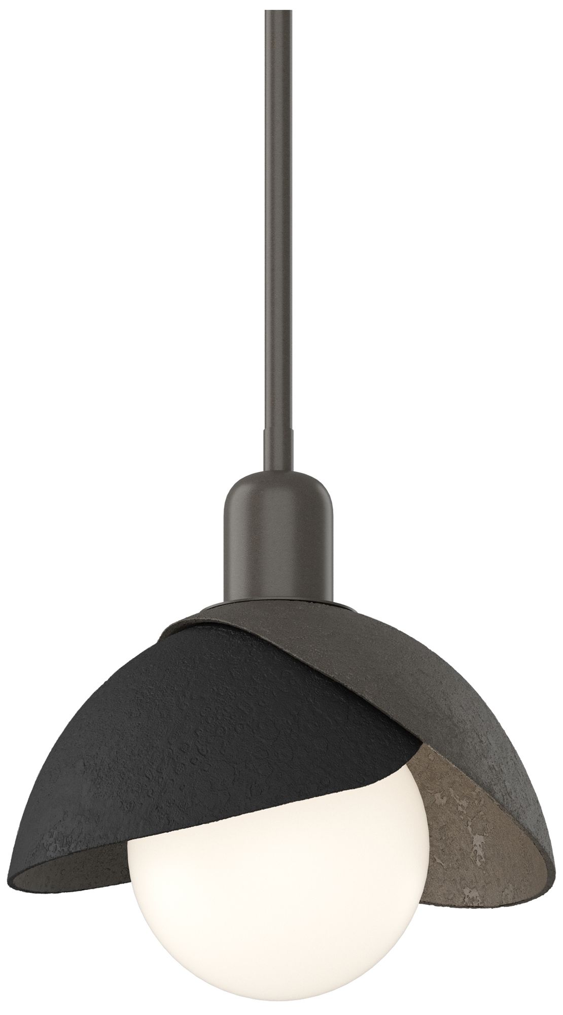 Brooklyn 9" Wide Dark Smoke Mini Pendant w/ Black