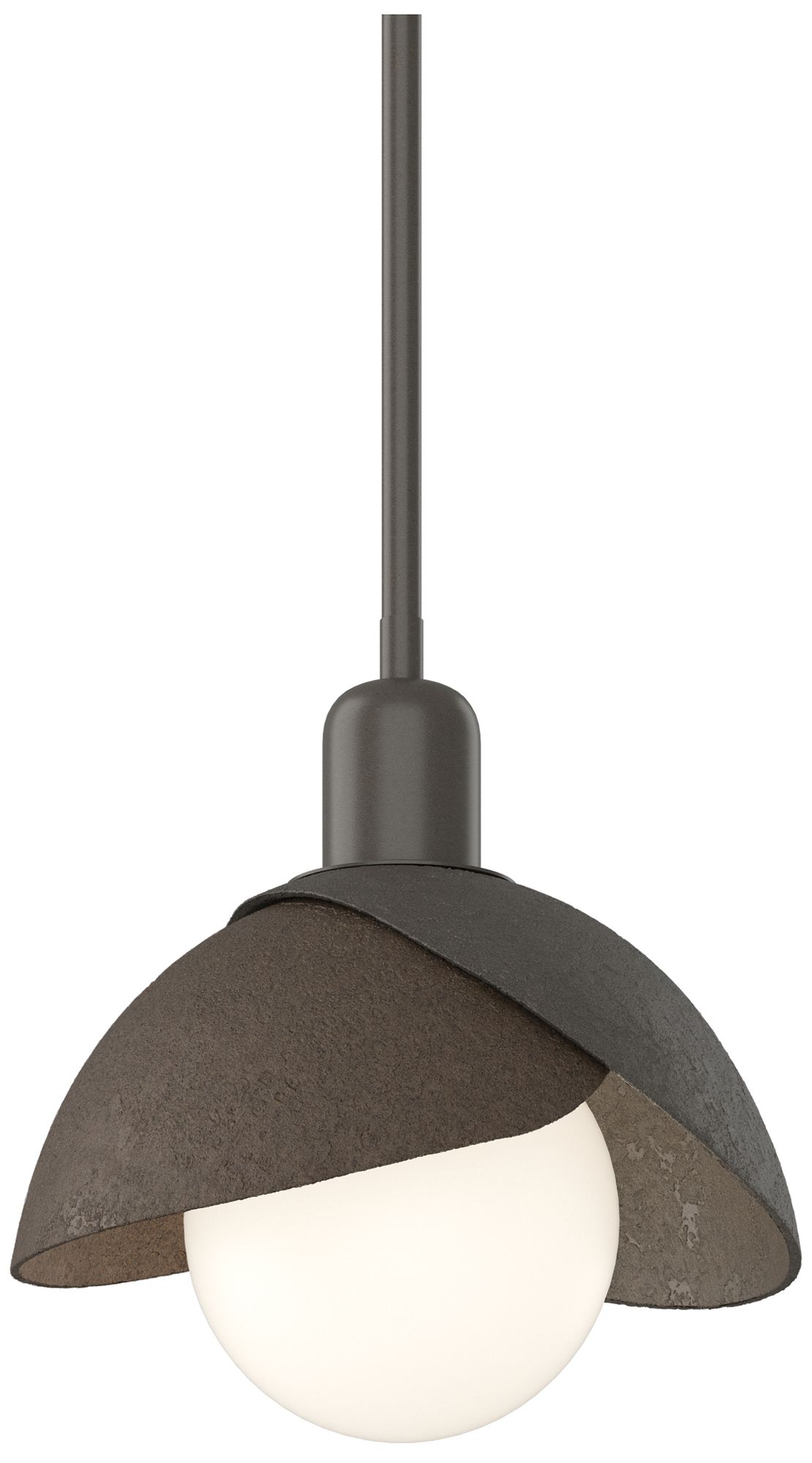 Brooklyn 9" Wide Dark Smoke Mini Pendant w/ Bronze